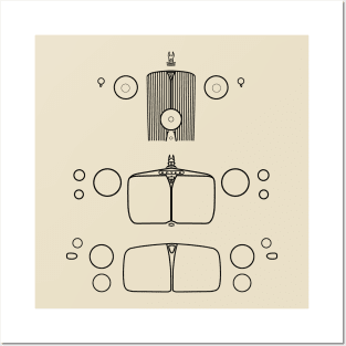 Rover P3-P5 evolution classic 1940s-1970s British cars black outline graphic Posters and Art